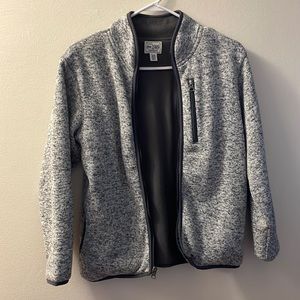 Place kids size large grey zip up fleece lined coat